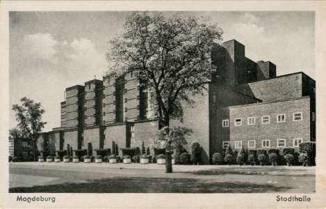 Postkarte Stadthalle Magdeburg